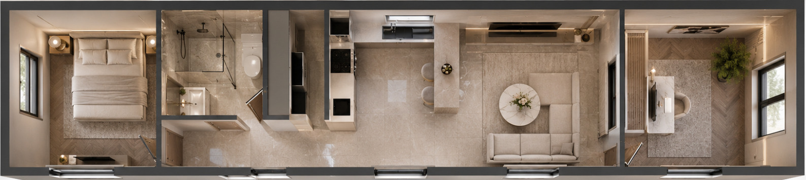 Grundriss Stil B — Marble & Brass